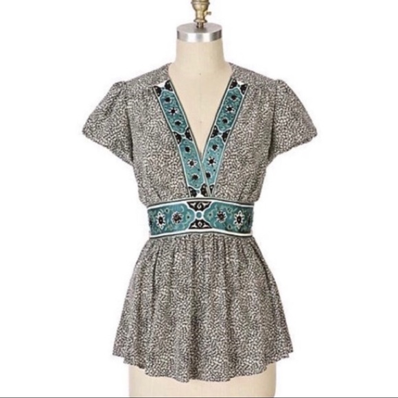 Corey Lynn Calter Tops - Corey Lynn Calter Silk Floral Embroidered Blouse 2